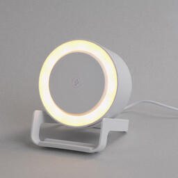 Bluetooth колонка-подставка "Smart Sound" с беспроводным (10W) зарядным устройством и подсветкой, белый