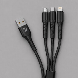 Дата-кабель Armor 3 в 1: micro USB, USB-C, Ligthning, 1.2м, черный, Deppa