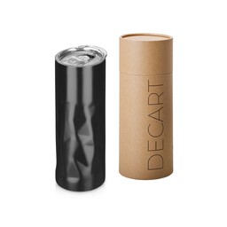 Вакуумная термокружка "Decart", 450 мл, тубус, черный