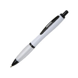 Nash шариковая ручка из переработанного пластика с черной отделкой (черные чернила) - Белый