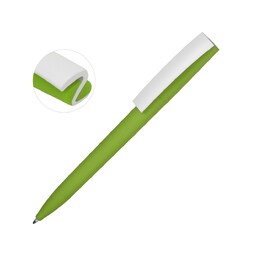 Ручка пластиковая soft-touch шариковая «Zorro», зеленое яблоко/белый