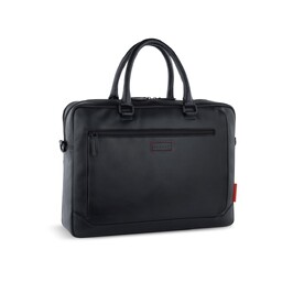Портфель мужской BUGATTI КЛАРК | CLARK, чёрный, воловья кожа/полиэстер, 40х9,5х29 см, 10 л