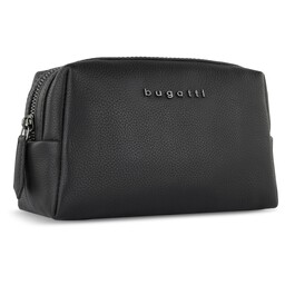 Косметичка BUGATTI БЕЛЛА | BELLA, чёрная, воловья кожа/полиэстер, 19х8,5х11 см
