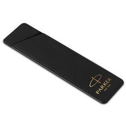 Parker чехол из натуральной кожи, матово-черный с золотым тиснением