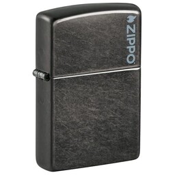 Зажигалка ZIPPO Logo с покрытием Gray Dusk, латунь/сталь, серая, матовая, 38x13x57 мм, шт