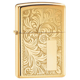Зажигалка Zippo №352B с покрытием High Polish Brass, латунь/сталь, золотистая, глянцевая, 36x12x56 м