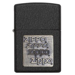 Зажигалка Zippo с покрытием Black Crackle, латунь/сталь, чёрная, матовая, 36x12x56 мм