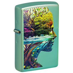 Зажигалка ZIPPO Единение с природой с зеленым глянцевым покрытием | One with Nature Design High Poli