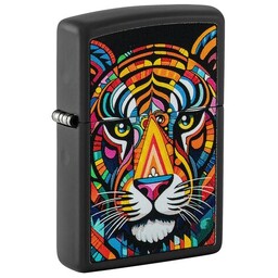 Зажигалка ZIPPO Tiger Stripes Design с покрытием Black Matte, латунь/сталь, черная, 38x13x57 мм, шт