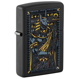 Зажигалка ZIPPO Anubis с покрытием Black Matte, латунь/сталь, черная, 38x13x57 мм, шт