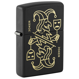 Зажигалка ZIPPO Masked Joker Design с покрытием Black Matte, латунь/сталь, черная, 38x13x57 мм, шт