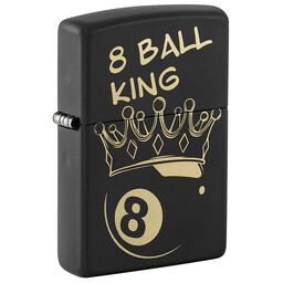 Зажигалка ZIPPO Billiards Champion Design с покрытием Black Matte, латунь/сталь, черная, 38x13x57 мм