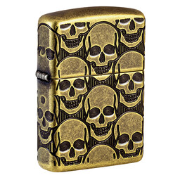 Зажигалка ZIPPO Armor Ухмыляющиеся черепушки с покрытием античная латунь | Cackling Cranium Antique