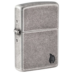 Зажигалка ZIPPO Armor Пламя c античным серебристым покрытием | Flame Antique Silver, латунь/сталь, с