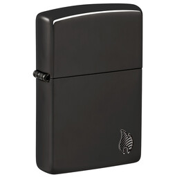 Зажигалка ZIPPO Armor Flame c покрытием High Polish Black, латунь/сталь, черная, 38x13x57 мм, шт