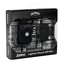 Набор Zippo Jack Daniels®: зажигалка с покрытием Black Matte и кожаный чехол в подарочной коробке