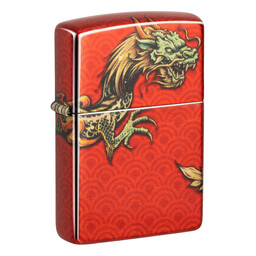 Зажигалка Zippo Dragon Design с покрытием 540 Tumbled Brass, латунь/сталь, разноцветная, 38x13x57 мм