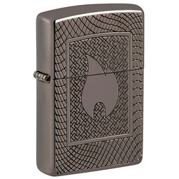 Зажигалка Zippo Armor® с покрытием Black Ice®, латунь/сталь, чёрная, 29x10x60 мм
