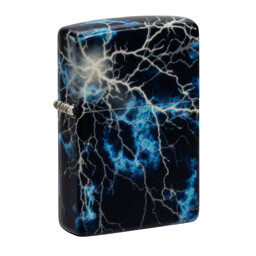 Зажигалка Zippo Lightning с покрытием Glow In The Dark Green, латунь/сталь, черная, 38x13x57 мм