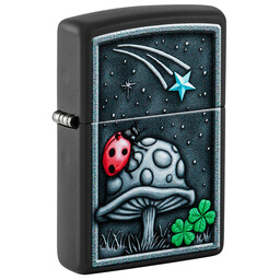 Зажигалка Zippo Ladybug Design с покрытием Black Matte, латунь/сталь, черная, матовая, 38x13x57 мм