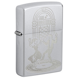 Зажигалка Zippo Vintage Dance с покрытием Satin Chrome, латунь/сталь, серебристая, 38x13x57 мм