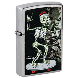 Зажигалка Zippo Skateboard Design с покрытием Street Chrome, латунь/сталь, серебристая, 38x13x57 мм