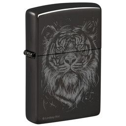 Зажигалка Zippo Big Cat с покрытием High Polish Black, латунь/сталь, черная, глянцевая, 38x13x57 мм