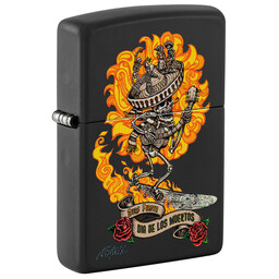 Зажигалка Zippo Rick Rietveld с покрытием Black Matte, латунь/сталь, черная, матовая, 38x13x57 мм