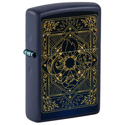 Зажигалка Zippo Elements Design с покрытием Navy Matte, латунь/сталь, синяя, матовая, 38x13x57 мм