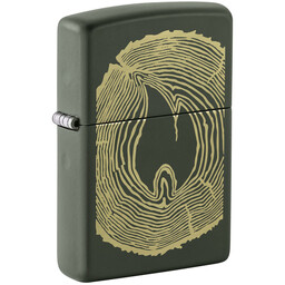 Зажигалка Zippo Wood Ring с покрытием Green Matte, латунь/сталь, зеленая, матовая, 38x13x57 мм