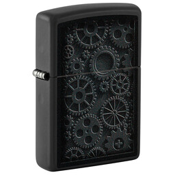 Зажигалка Zippo Steampunk с покрытием Black Matte, латунь/сталь, черная, матовая, 38x13x57 мм