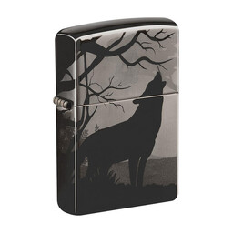 Зажигалка Zippo Classic, покрытие Black Ice®, латунь/сталь, чёрная, глянцевая
