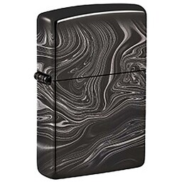 Зажигалка Zippo Marble Pattern с покрытием High Polish Black, латунь/сталь, чёрная, 38x13x57 мм