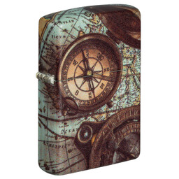 Зажигалка Zippo Compass Design с покрытием 540 Matte, латунь/сталь, разноцветная, 38x13x57 мм