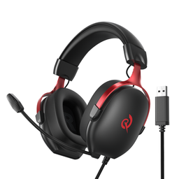 Проводные наушники полноразмерные игровые QCY Heroad VN200 PRO (черно-красные)