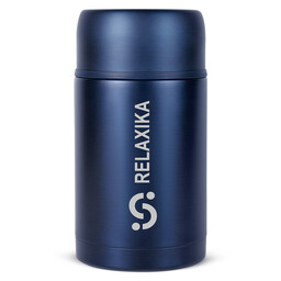 Термос для еды Relaxika 301 (1 литр), темно-синий
