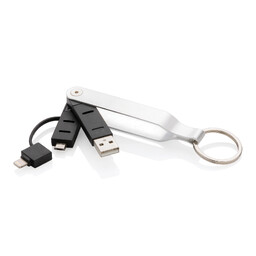 USB-кабель MFi 2 в 1 серебрян черн