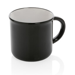 Керамическая кружка Vintage, черный, белый