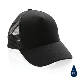 Бейсболка Impact c сеткой из переработанного хлопка AWARE™, 5 клиньев, 190 г черн