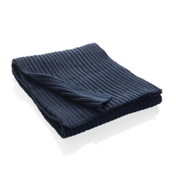 Вязаный шарф Impact из Polylana® AWARE™, 180x25 см темно-син