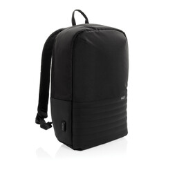 Антикражный рюкзак для ноутбука Swiss Peak с RFID-защитой из rPET AWARE™, 15,6’’ черн