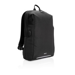 Рюкзак Swiss Peak с RFID-защитой и USB-A из rPET AWARE™, 15,6’’ черн