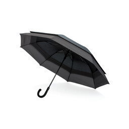 Расширяющийся зонт Swiss Peak из rPET AWARE™, d116-137 см черн сер
