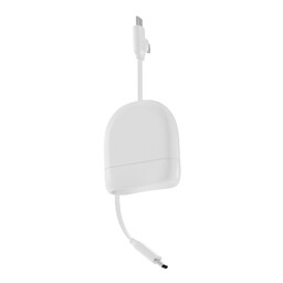 Кабель Xoopar ICE-R с ретрактором 2 в 1, разъёмы USB-C и Lightning, 60 Вт бел