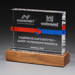 Награда из стекла с подсветкой