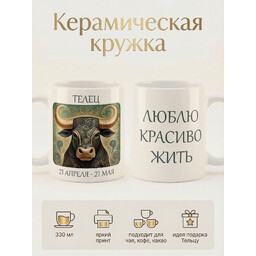 2950012 Керамическая кружка белая Телец, 330 мл Бел