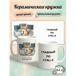 2950024 Керамическая кружка белая Главный по CTRL+Z, 330 мл Бел