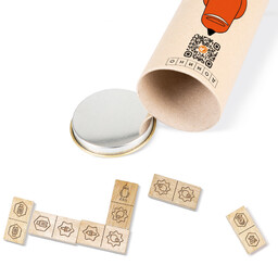 Домино в тубусе с гравировкой