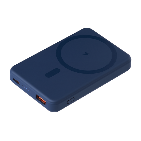 Внешний аккумулятор Ларго PD (Largo PD) 5000mAh с функцией беспроводной зарядки 15W, синий СИН