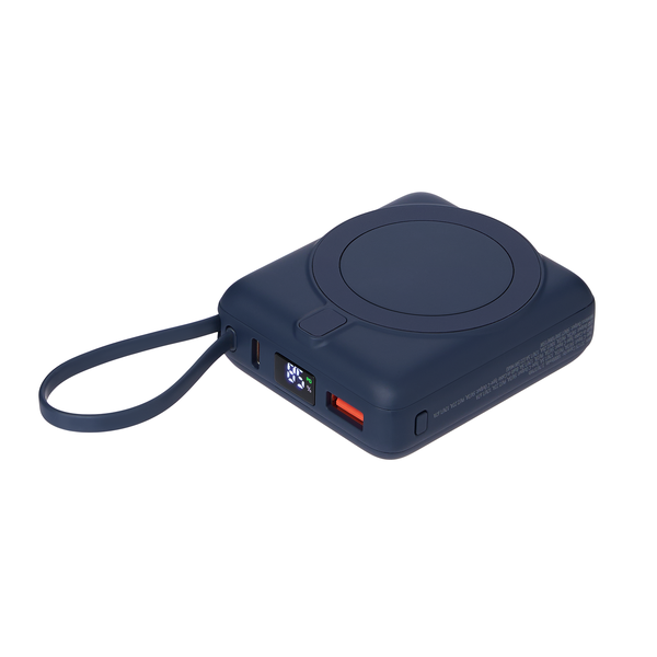 Внешний аккумулятор с подсветкой Риттер PD (Ritter PD) 10000mAh с функцией беспроводной зарядки 15W, синий СИН